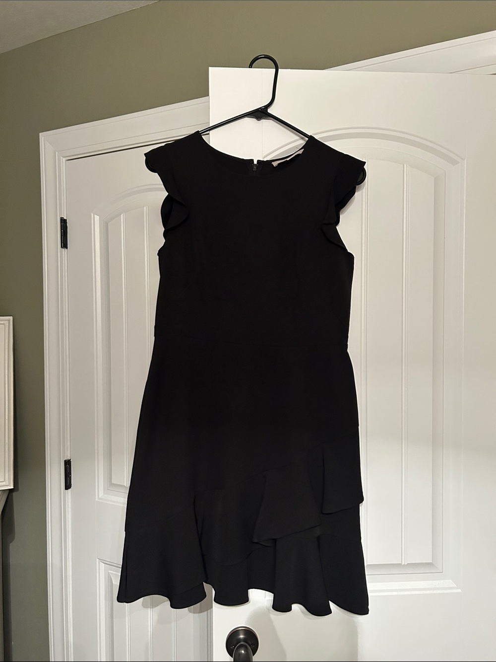Women's Black Ruffle Hem Dress